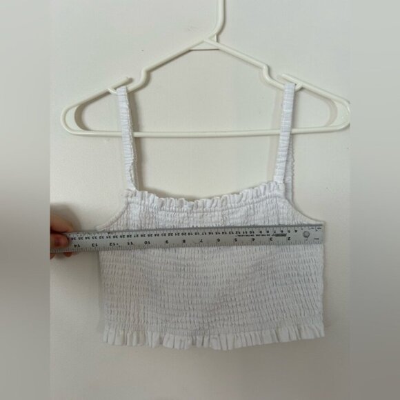 NWOT Aritzia/Sunday Best smocked crop top white medium - Picture 4 of 7